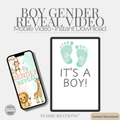 Baby Safari Boy Reveal Video | Animated Digital Download MP4  | Instant Mobile Editable